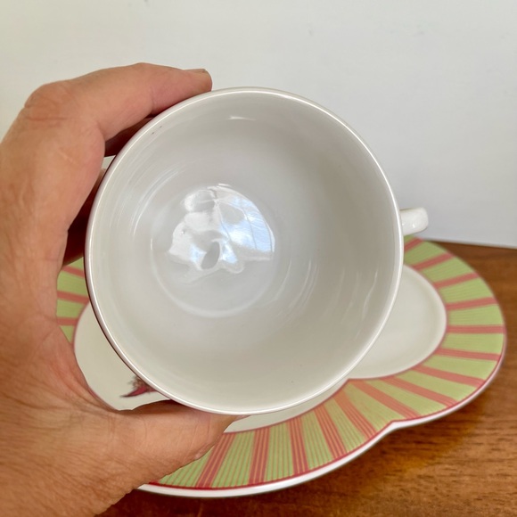 Rosanna Ceramic Snack Plates Set of TWO, Coffee Cup with Oval Underplate - Picture 7 of 10